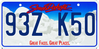 SD license plate 93ZK50