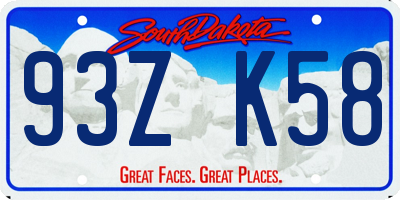 SD license plate 93ZK58