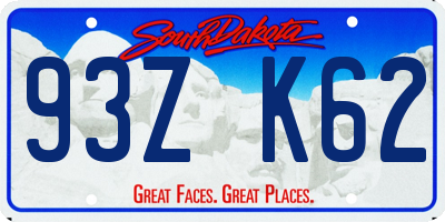 SD license plate 93ZK62