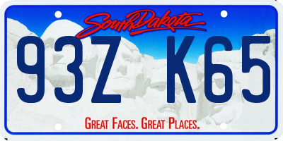 SD license plate 93ZK65