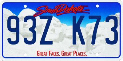 SD license plate 93ZK73