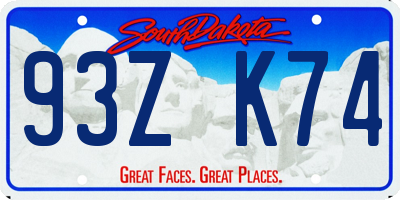 SD license plate 93ZK74