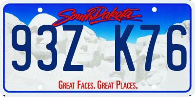 SD license plate 93ZK76