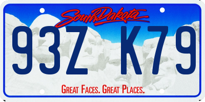 SD license plate 93ZK79