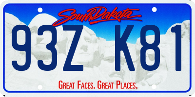 SD license plate 93ZK81