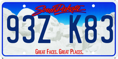 SD license plate 93ZK83