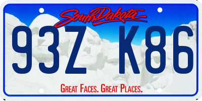 SD license plate 93ZK86