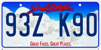 SD license plate 93ZK90
