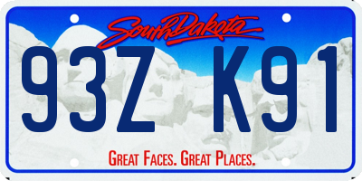 SD license plate 93ZK91