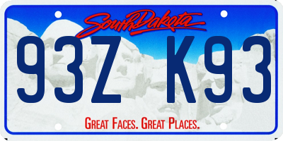 SD license plate 93ZK93