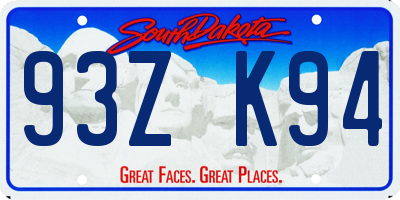 SD license plate 93ZK94