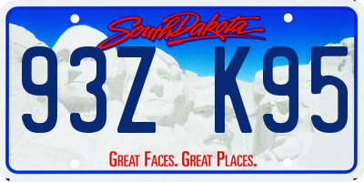 SD license plate 93ZK95