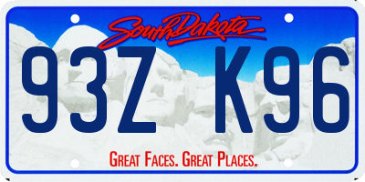 SD license plate 93ZK96