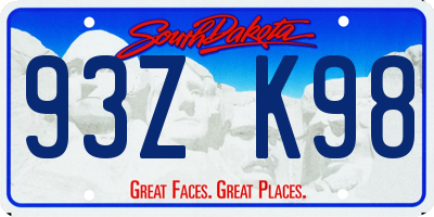 SD license plate 93ZK98