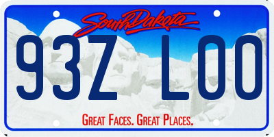 SD license plate 93ZL00