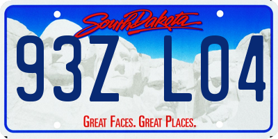 SD license plate 93ZL04