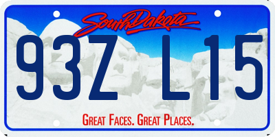 SD license plate 93ZL15