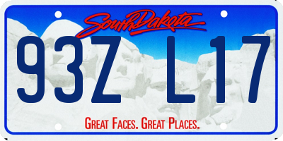 SD license plate 93ZL17
