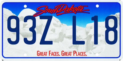 SD license plate 93ZL18