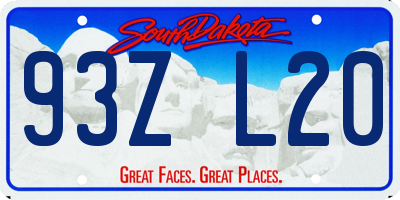 SD license plate 93ZL20