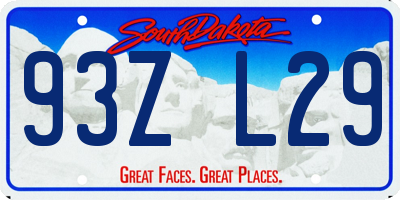 SD license plate 93ZL29