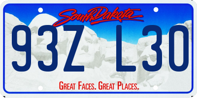 SD license plate 93ZL30