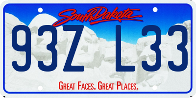 SD license plate 93ZL33
