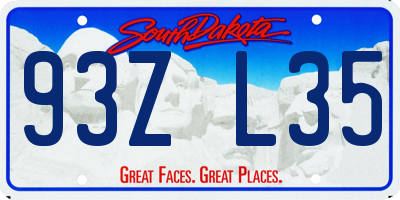 SD license plate 93ZL35