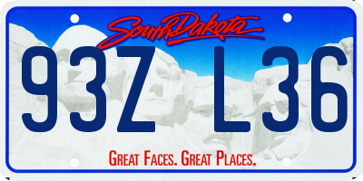 SD license plate 93ZL36