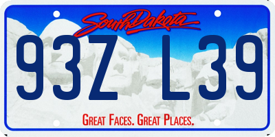SD license plate 93ZL39