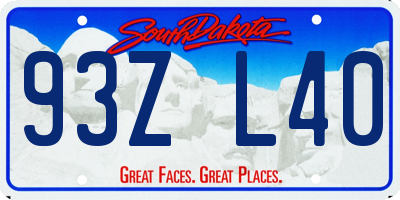 SD license plate 93ZL40