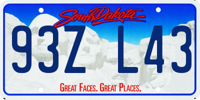 SD license plate 93ZL43