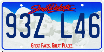 SD license plate 93ZL46