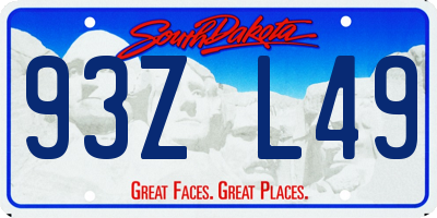 SD license plate 93ZL49