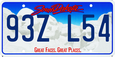 SD license plate 93ZL54