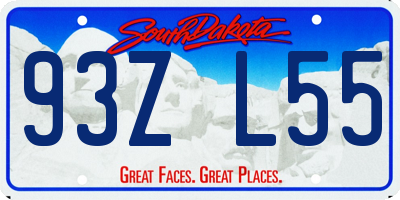 SD license plate 93ZL55