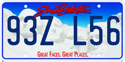 SD license plate 93ZL56