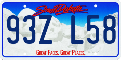 SD license plate 93ZL58