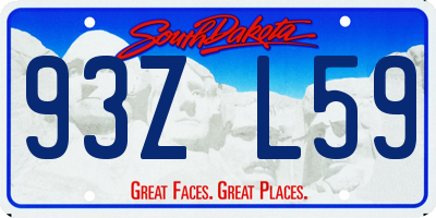 SD license plate 93ZL59