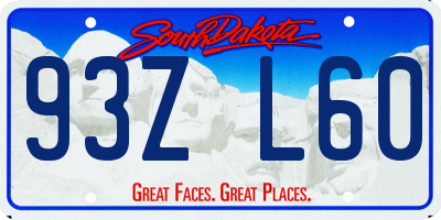 SD license plate 93ZL60