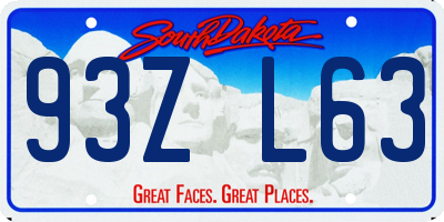 SD license plate 93ZL63