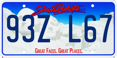 SD license plate 93ZL67