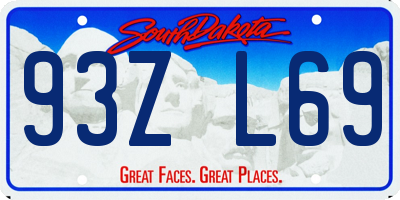 SD license plate 93ZL69