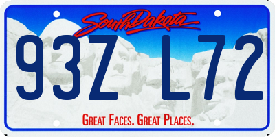 SD license plate 93ZL72