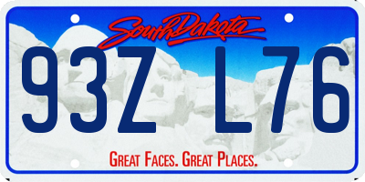SD license plate 93ZL76