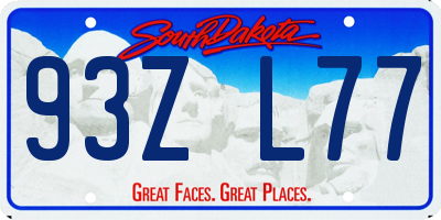 SD license plate 93ZL77