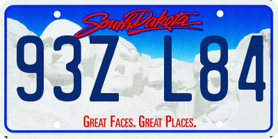 SD license plate 93ZL84