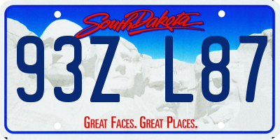 SD license plate 93ZL87