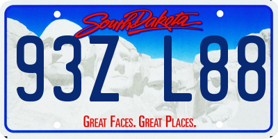 SD license plate 93ZL88