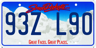 SD license plate 93ZL90